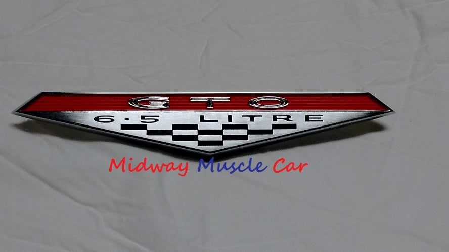 NEW  64 65 66 67 68  Pontiac GTO front fender side 6.5 litre gto emblem