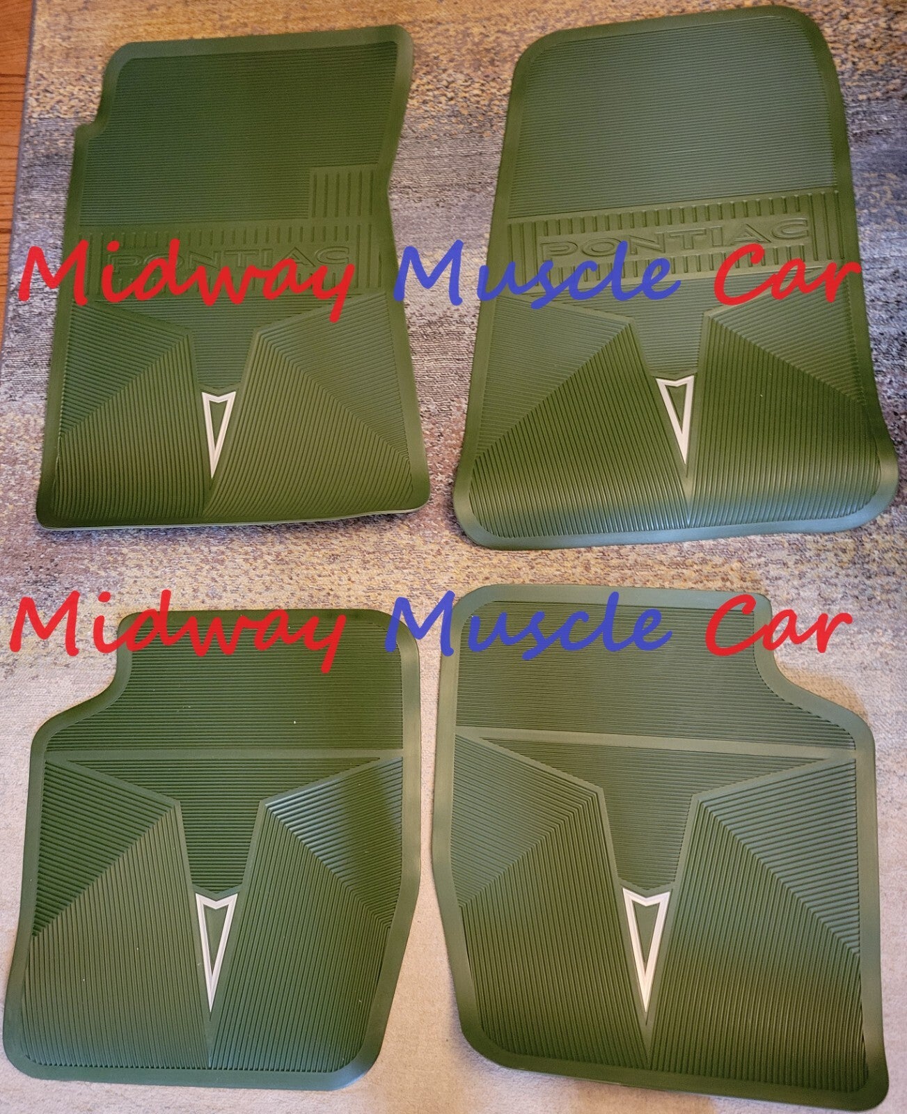NEW original style GREEN 69-72 Pontiac floor mats GTO Lemans Judge Bonneville GP