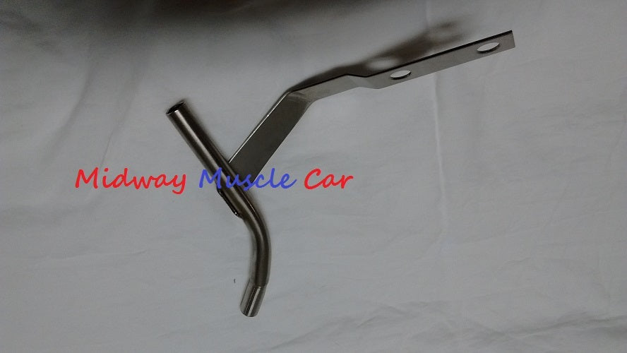stainless steel 72-79 pontiac V8 oil dipstick tube in pan w/bracket GTO T/A G/P