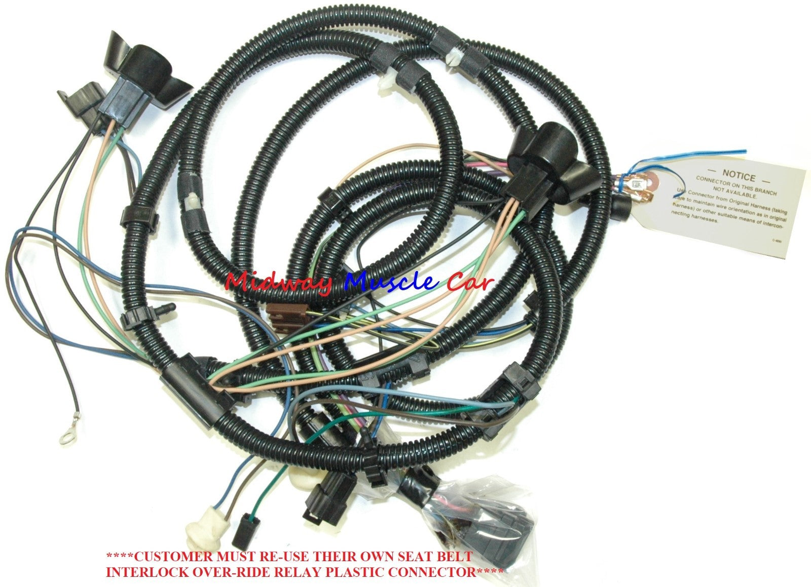 front end headlight lamp wiring harness   1974 74  Pontiac GTO