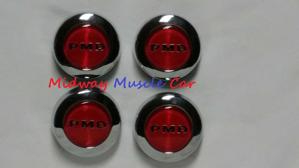 NEW red PMD rally 2 II wheel center cap set 70 71 72 Pontiac GTO Firebird T/A