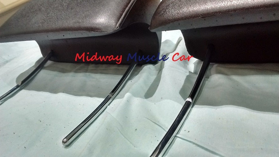BLACK headrest (pr) 66 67 Chevy Pontiac GTO Chevelle Cutlass 442 GS Impala