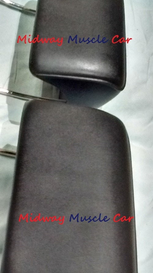 BLACK headrest (pr) 66 67 Chevy Pontiac GTO Chevelle Cutlass 442 GS Impala