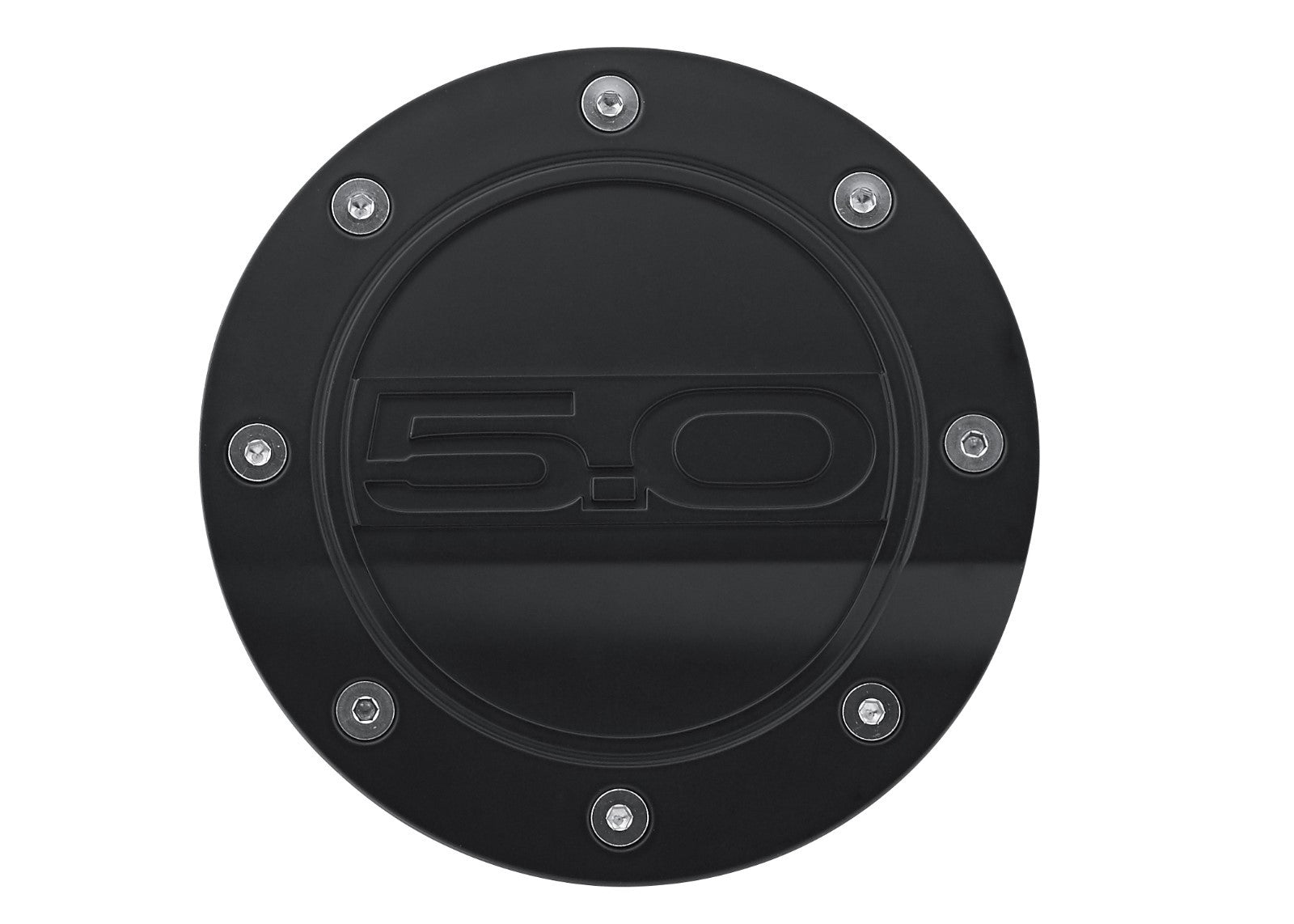 all Black Gas Fuel Door Cover Embossed 5.0  2015-18 Ford Mustang