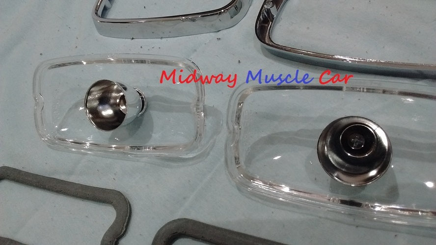66 67 Pontiac GTO front turn signal parking lamp light assy  lens bezel & gasket