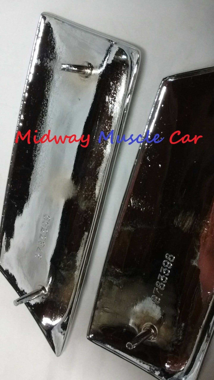 NEW chrome front lower fender rocker molding extensions 66 Pontiac GTO LeMans