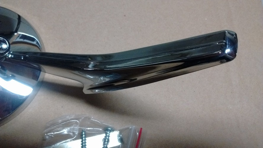 outside round bowtie chevy side view mirror Chevelle Nova Camaro   ribbed base