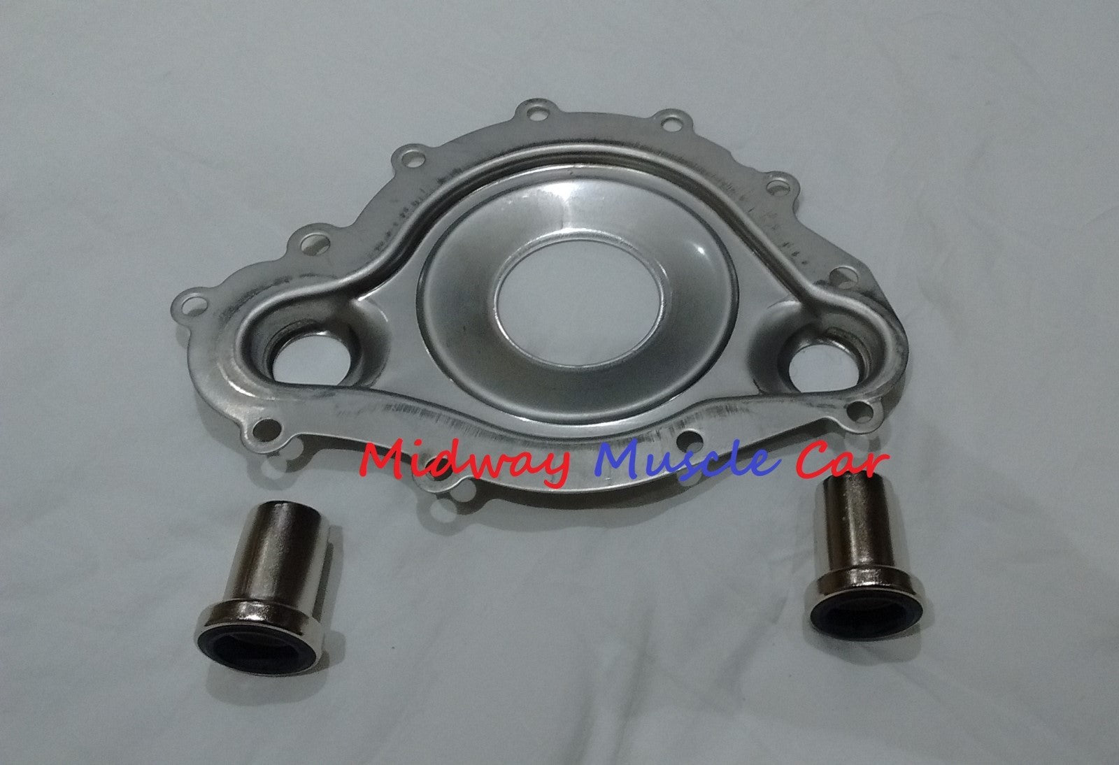 stainless steel water pump divider plate & steel sleeves 69-79 Pontiac 400 455