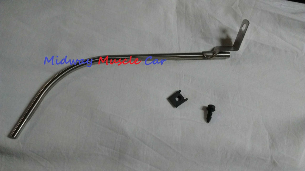 stainless steel 70-79 pontiac V8 upper dipstick tube w/bracket GTO T/A G/P