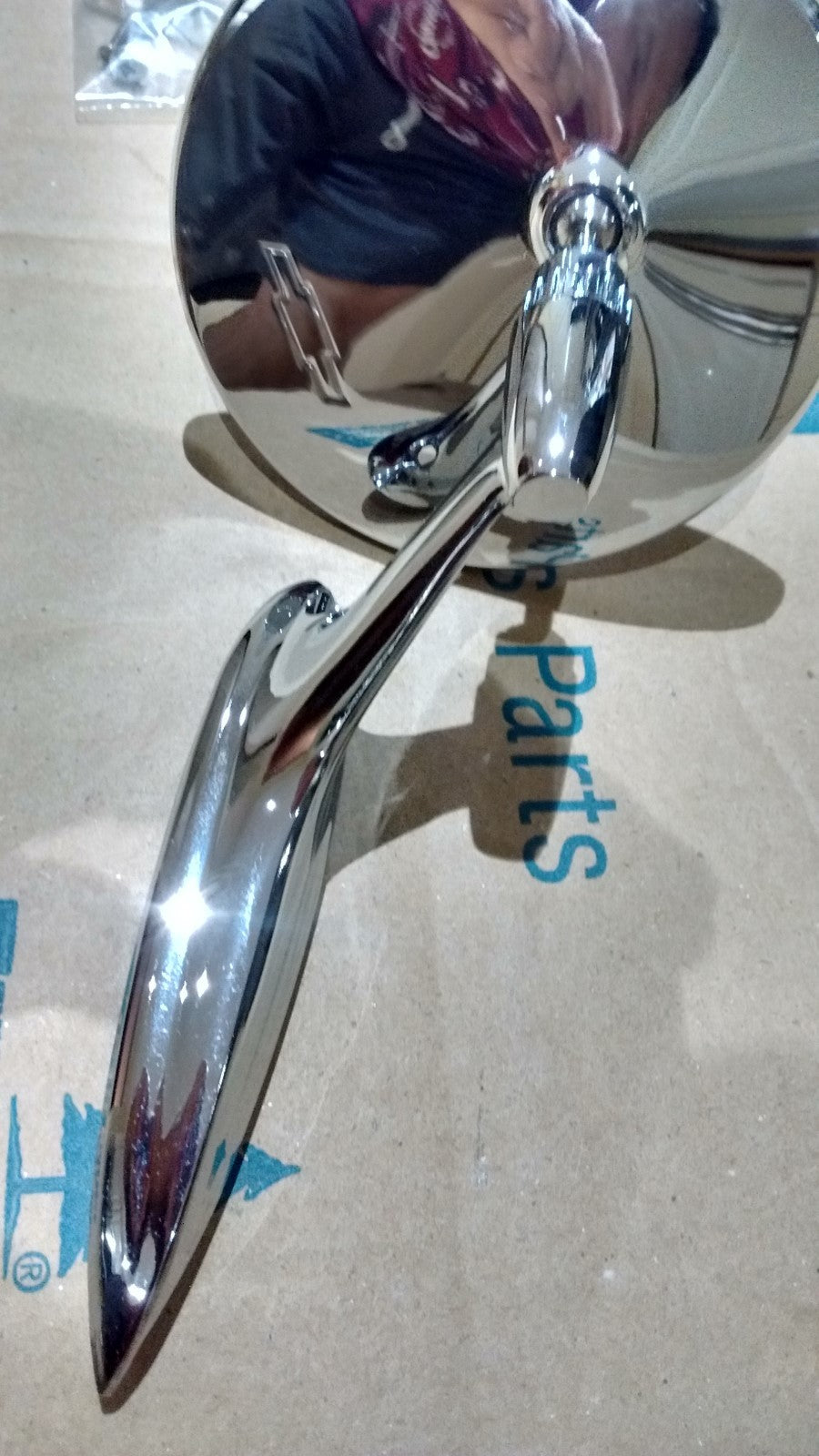outside round bowtie chevy side view mirror Chevelle Nova Impala GM resto part