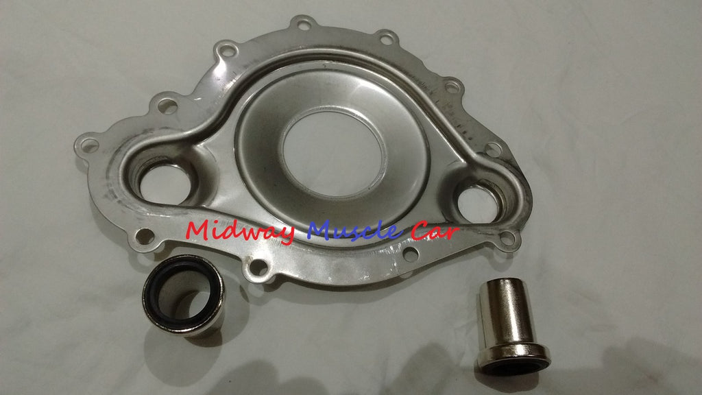stainless steel water pump divider plate & steel sleeves 69-79 Pontiac 400 455